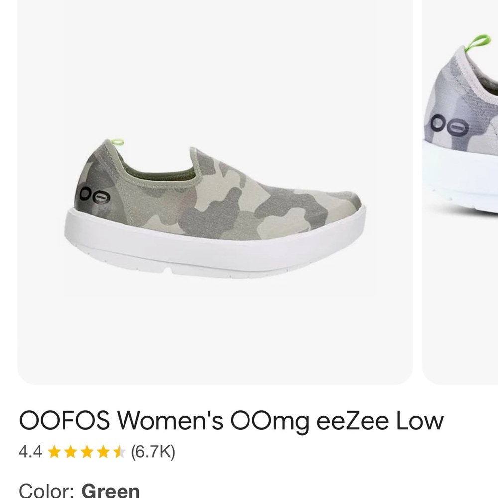 OOFOS Women's OOmg eeZee Low, Green Camo